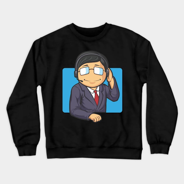 Call Center Worker Man Crewneck Sweatshirt by Asykar